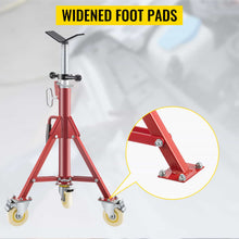 Load image into Gallery viewer, V Head Pipe Jack Stand With Casters