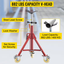 Load image into Gallery viewer, V Head Pipe Jack Stand With Casters