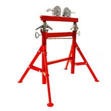 Load image into Gallery viewer, Adjustable Height Double Roll Pipe Stand