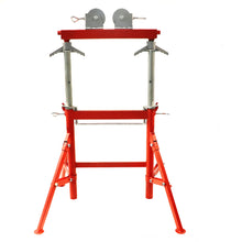 Load image into Gallery viewer, Adjustable Height Double Roll Pipe Stand