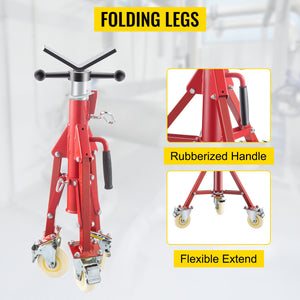 V Head Pipe Jack Stand With Casters