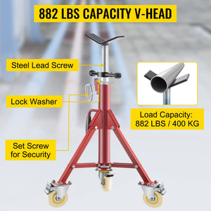 V Head Pipe Jack Stand With Casters