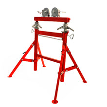 Load image into Gallery viewer, Adjustable Height Double Roll Pipe Stand
