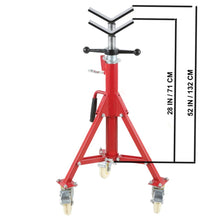 Load image into Gallery viewer, V Head Pipe Jack Stand With Casters
