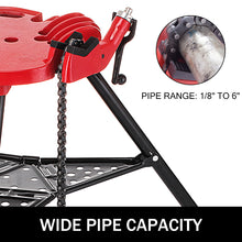 Load image into Gallery viewer, 6&quot; Tripod Pipe Chain Vise Stand
